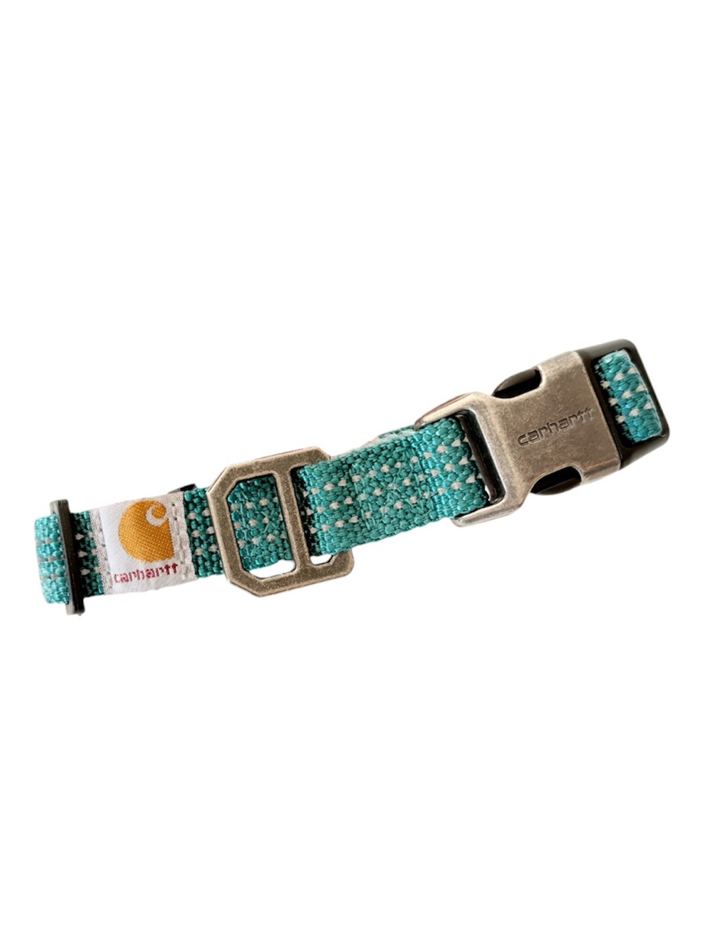 Carhartt Teal Speckled Nylon Dog Collar with Metal Buckle
